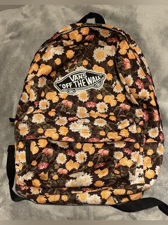 Vans Handbags - Vans Brown Floral Backpack
